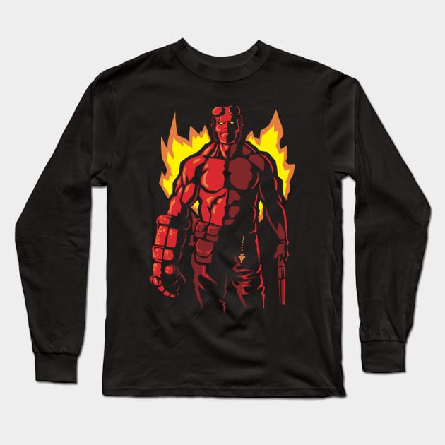 Red Hero Long Sleeve T-Shirt by Andriu